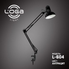 Настільна лампа зі струбциною L-604 Антрацит LOGA Light