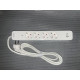 Мережевий подовжувач VIDEX ONCORD з/з 4п 3м (3x1.5мм) 3.4А USB(QC3.0) +USB-C(PD18W) з кнопкою White