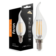 Світлодіодна лампа Feron Filament LB-159 6Вт E14 2700K свічка на вітру