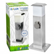 Світильник садово-парковий DELUX TOWER SMS-201GLT E14 таймер + роз. 1 вих з з / к і кришкою 16А нерж.сталь IP44
