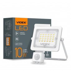 LED прожектор VIDEX F2e 10W 5000K з датчиком руху та освітленості VL-F2e105W-S