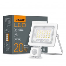 LED прожектор VIDEX F2e 20W 5000K з датчиком руху та освітленості VL-F2e205W-S